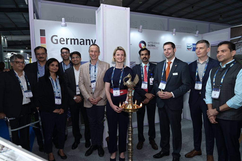 The official inauguration of the German Pavilion with delegates from KfW, GTAI, NSEFI, Siemens Energy, and H2E Power