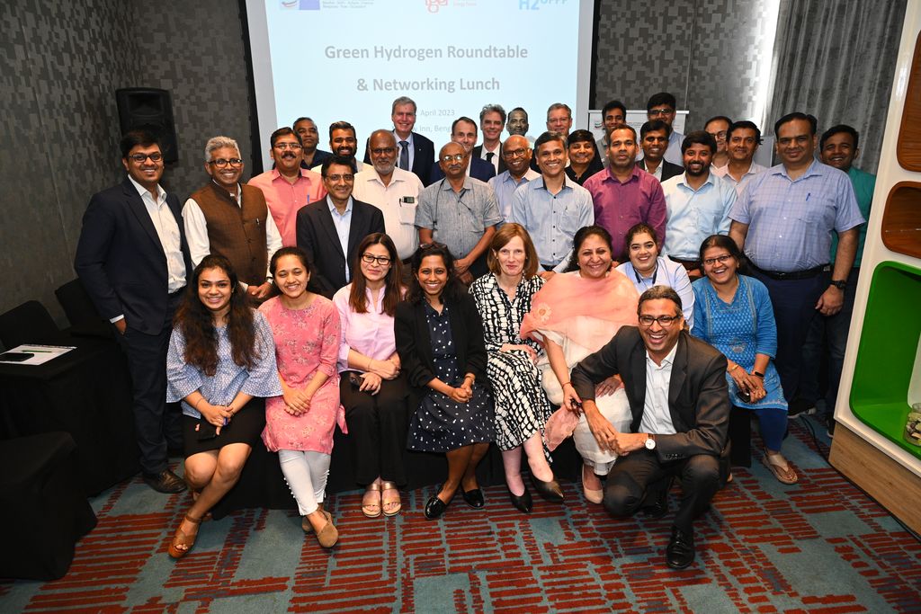 The green hydrogen business roundtable in Bangalore was joined by the Consul General of the Federal Republic of Germany, Mr. Achim Burkart and delegates from the Nuernberg Messe.